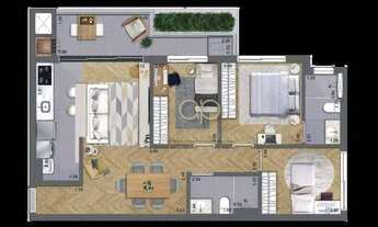 Imagem 2: Apartamento à venda no Piemonte Croma, Bigorrilho, com 79,76/103,54m², 3 Dormitórios (1 Su