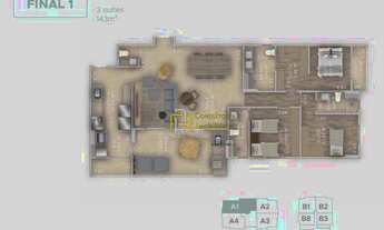 Imagem 4: Apartamento com 3 dormitórios à venda, 143 m² por R$ 750.000,00 - Aviação - Praia Grande/S