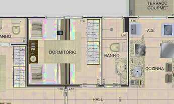 Imagem 5: Apartamento com 2 dormitórios à venda, 55 m² por R$ 399.000,00 - Vila Caiçara - Praia Gran