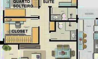 Imagem: Weekend 3 quartos sendo 1 closet e 1 suíte