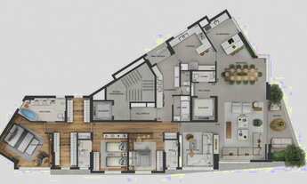 Imagem 2: Apartamento para venda possui 240 metros quadrados com 3 quartos em Cabral - Curitiba - PR