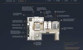 Imagem 6: Apartamento a Venda 2 Quartos em Aquárius 67m² sendo 1 Suíte, 1 Vaga em São José dos Campo