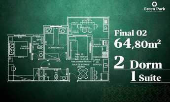 Imagem 5: Apartamento para venda possui 59 metros quadrados com 2 quartos