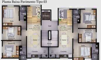 Imagem 7: Aptos e cobertura duplex com 03 quartos, 02 vagas de garagens, prédio com elevador, nos Ba