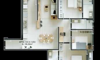 Imagem 3: LANÇAMENTO] Apartamento 3 quartos sendo 2 suítes - Pedra Branca