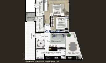 Imagem 4: Apartamento 2 quartos com 1 suíte e varanda gourmet - Alto dos Passos