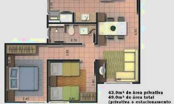 Imagem 2: Apartamento com 2 dormitórios à venda, 43 m² por R$ 165.000,00 - Cancelli - Cascavel/PR