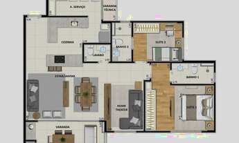 Imagem 2: Apartamento com 2 dormitórios à venda, 91 m² por R$ 951.323,62 - Água Verde - Curitiba/PR