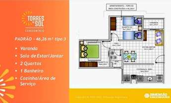 Imagem 5: B128: Apartamento para venda possui 46 metros quadrados com 2 quartos em Maiobinha - São L