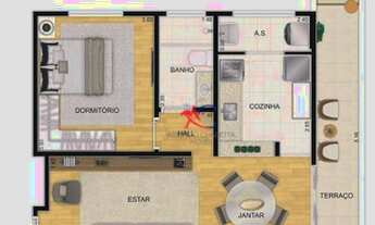 Imagem 4: Apartamento com 1 dormitório à venda, 53 m² por R$ 343.863,23 - Aviação - Praia Grande/SP