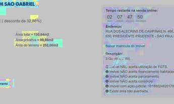 Imagem 4: Casa com 3 dormitórios à venda por R$ 187.986 - Jardim São Gabriel - Presidente Prudente/S