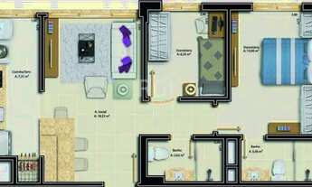 Imagem 4: Apartamento para Venda - 57.51m², 2 dormitórios, sendo 1 suites, 1 vaga - Santo Antonio
