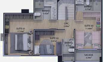 Imagem 4: Sobrado com 3 dormitórios à venda, 172 m² por R$ 1.392.749,60 - São Lourenço - Curitiba/PR