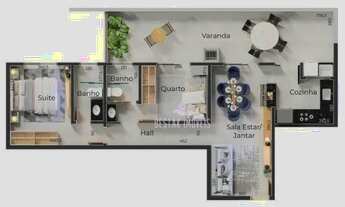 Imagem 2: Apartamento com 2 dormitórios à venda, 63 m² por R$ 319.000,00 - Santa Mônica - Uberlândia