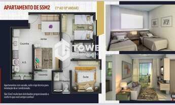 Imagem 5: Apto 55m² com 2 Quartos e 2 banheiros com opção de churrasqueira