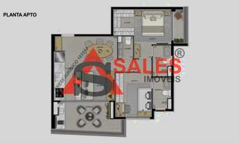 Imagem 3: Apartamento lindo para vender com duas suítes espaçosas, três banheiros e area útil de 74m