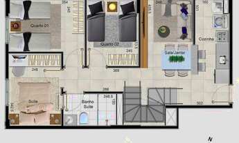 Imagem 8: Apartamento para venda possui 68 metros quadrados com 3 quartos em Samambaia Norte - Brasí