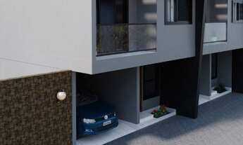 Imagem: Casas geminadas com piscina e espaço gourmet