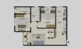 Imagem 2: Apartamento 2/4 no Condomínio Flores do Cerrado Ipê