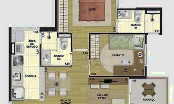 Imagem 3: Apartamento à venda, 53 m² por R$ 325.000,00 - Vila Tibiriçá - Santo André/SP