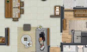 Imagem 3: Apartamento para venda possui 76 metros quadrados com 3 quartos