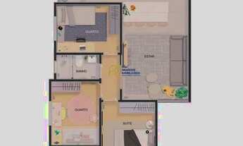 Imagem 3: Apartamento na planta à Venda - 3 Quartos sendo 1 Suíte - 2 Vagas - 70m² - Bairro Itapoã