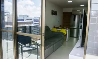 Imagem 2: Quarto e sala na ponta verde com todos os móveis