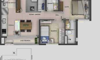 Imagem 2: Wish Areião - Apartamento 2 quartos, sendo 1 suíte