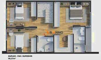 Imagem 7: Sobrado Duplex 3 quartos 1 suíte, 112 m² no bairro Pilarzinho