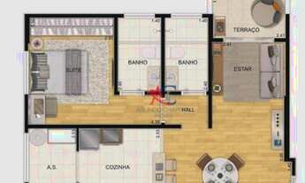 Imagem 3: Apartamento com 1 dormitório à venda, 57 m² por R$ 343.920,00 - Aviação - Praia Grande/SP