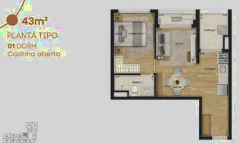 Imagem 3: Apartamento para venda possui 43 metros quadrados com 1 quarto em Tatuapé - São Paulo - SP