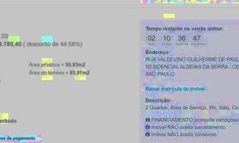 Imagem 4: Casa com 2 dormitórios à venda, 59 m² por R$ 89.780,40 - Residencial Aldeias da Serra - Ca