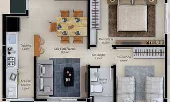 Imagem 2: CRICIÚMA - Apartamento Padrão - ANA MARIA