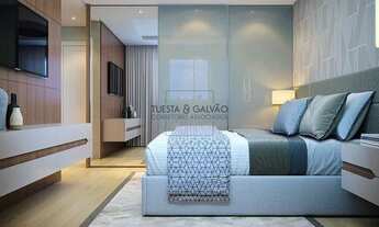 Imagem 2: Apartamento à venda em Curitiba, com uma suíte e um quarto simples, sala de estar/jantar