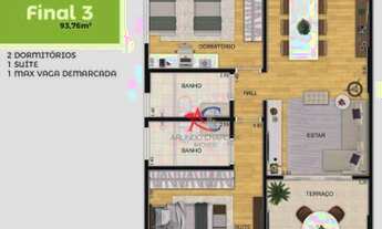Imagem 4: Apartamento com 2 dormitórios à venda, 93 m² por R$ 587.875,20 - Aviação - Praia Grande/SP