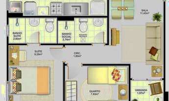 Imagem 7: Apartamento para Venda em Serra, Colina de Laranjeiras, 2 dormitórios, 1 suíte, 2 banheiro