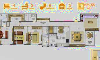 Imagem 5: Apartamento para venda 136 metros quadrados 3 Qtos em Praia do Pecado - Macaé - RJ