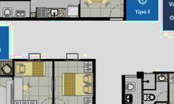 Imagem 4: Apartamento para venda possui 45 metros quadrados com 2 quartos