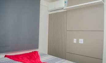 Imagem 6: Quarto e sala na ponta verde com todos os móveis