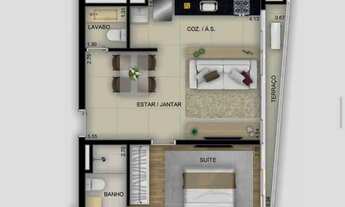 Imagem 7: OPUS GYRO VACA BRAVA Apartamento com 1 Quarto(s) e 1 banheiro(s) à Venda, 49.15 por R$ 525