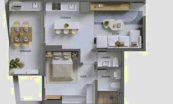 Imagem 2: Apartamento novo, em construção, 1 dorm na Ponta da Praia