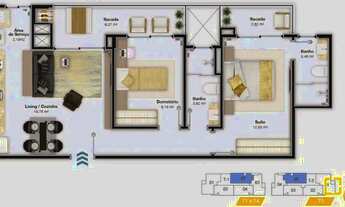 Imagem 5: Apartamento 2 suítes - 1 vaga - Churrasqueira - Itacorubi - Florianópolis - UDESC - UFSC