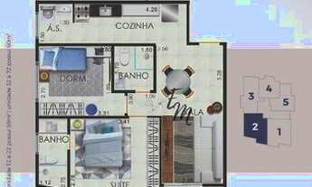 Imagem 2: Apartamento com 2 dormitórios à venda, 60 m² por R$ 330.000 - Vila Guilhermina - Praia Gra