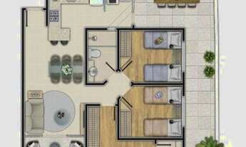 Imagem 4: Apartamento com 3 dormitórios à venda, 74 m² por R$ 595.000,00 - Nova Suíssa - Belo Horizo