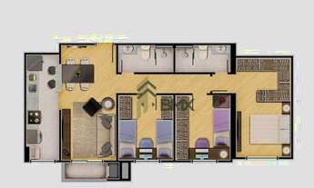 Imagem 6: Apartamento com 3 dormitórios à venda, 68 m² por R$ 365.444,75 - Cajuru - Curitiba/PR