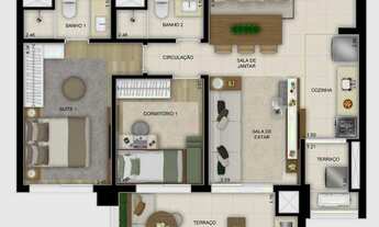 Imagem: Lançamento no Brooklin 2 dormitorios 69m