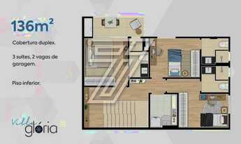 Imagem 4: Cobertura duplex com 3 quartos, 136 m². Alto da Glória - Curitiba - PR