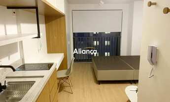 Imagem 3: Studio totalmente mobiliado de 1 dormitório, living, cozinha, 1 banheiro e 1 vaga de garag