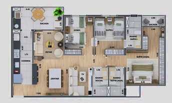 Imagem 3: Apartamentos em Taubaté 3 dormitórios - Guaecá