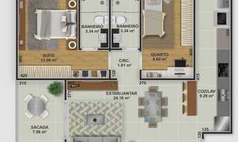 Imagem 2: Apto de 02 quartos no Centro de Palhoça - Direto com a Construtora